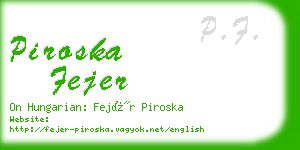 piroska fejer business card